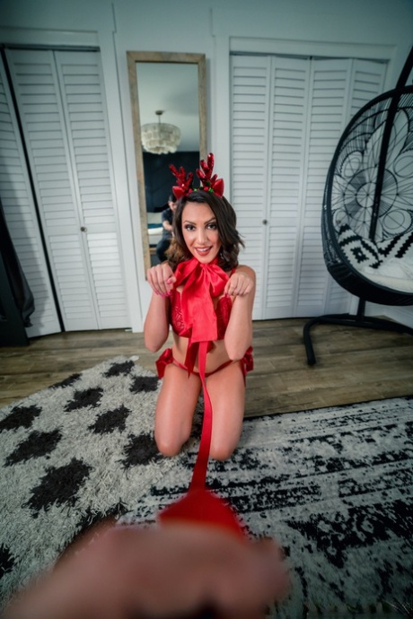 Horny teen Hime Marie seduces her guy while wearing an Xmas outfit