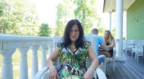 Diana Ananta shows her shaved pussy while dining in public