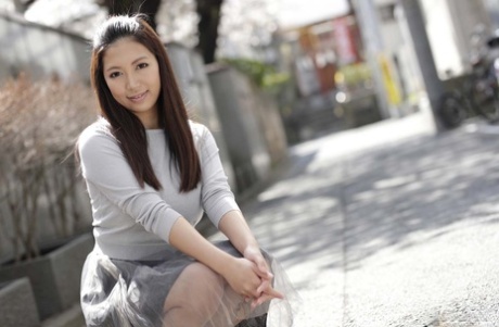 Asian sweetie with big juggs Nene Sakura gets her hairy twat nailed