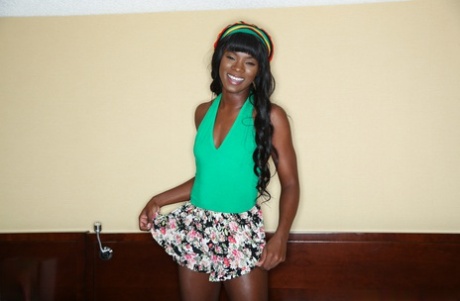 Sexy Ebony teen Ana Foxxx enjoys white cock penetrating her black pussy
