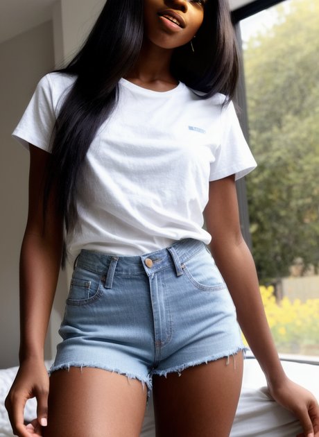 Sexy AI generated black babe Milana Gamma shows off her beautiful tits