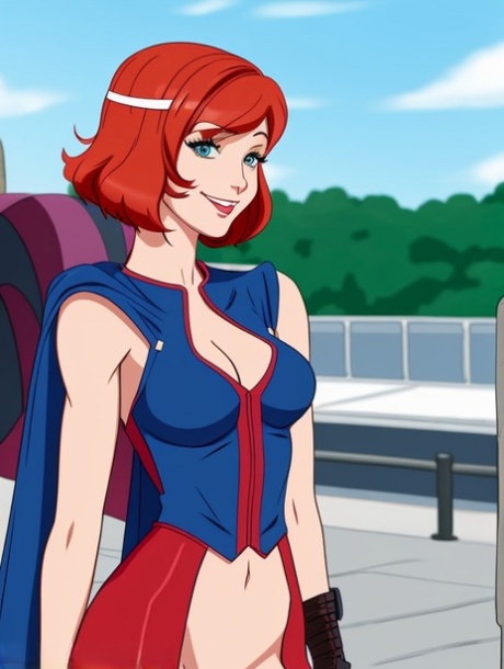 Ginger anime doll Gwen Tennyson shows her hot slender body & big tits